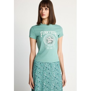 Funky Buddha Print T-Shirt Γυναικείο (FBL013-163-04-GREEN-LAKE)