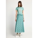Funky Buddha Γυναικείο Κοντομάνικο T-Shirt Βεραμάν, Εκρού