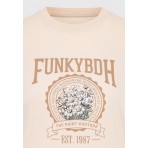 Funky Buddha Γυναικείο Κοντομάνικο T-Shirt Ζαχαρί, Πουρό, Λευκό