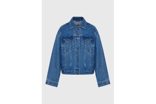 Funky Buddha Μπουφάν Τζιν Γυναικείο (FBL013-164-01-MD-BLUE)