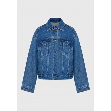 Funky Buddha Γυναικείο Μπουφάν Τζιν Μπλε