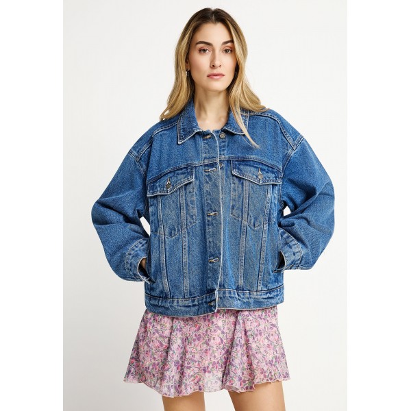 Funky Buddha Μπουφάν Τζιν Γυναικείο (FBL013-164-01-MD-BLUE)