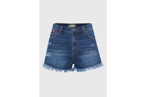 Funky Buddha Distressed- Effect Σορτς Τζιν Γυναικείο (FBL013-165-03-DK-BLUE)