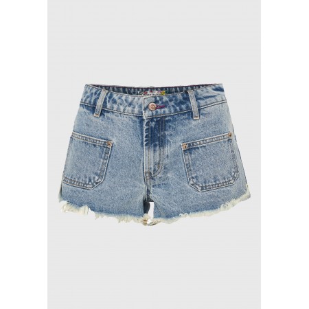 Funky Buddha Γυναικείο Τζιν Σορτς Μπλε