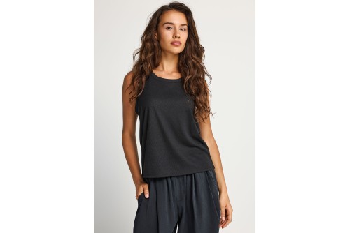 Funky Buddha Μπλούζα Αμάνικη Γυναικεία (FBL013-166-04-BLACK)