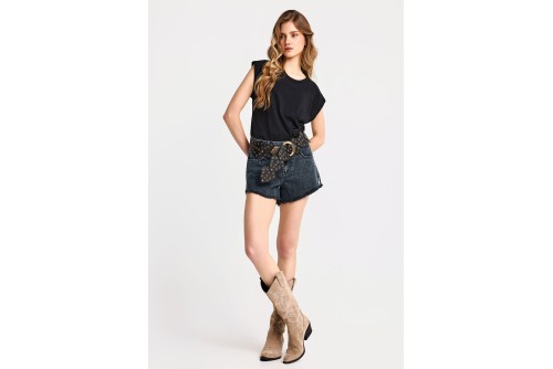 Funky Buddha Low-Rise Σορτς Τζιν Γυναικείο (FBL013-167-03-BLACK)