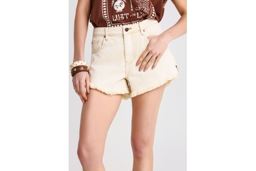 Funky Buddha Low-Rise Σορτς Τζιν Γυναικείο (FBL013-167-03-OFF-WHITE)