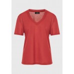 Funky Buddha Γυναικείο Κοντομάνικο T-Shirt Κεραμιδί