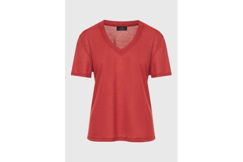 Funky Buddha Rib V-Neck T-Shirt Γυναικείο (FBL013-167-04-HENNA-BROWN)