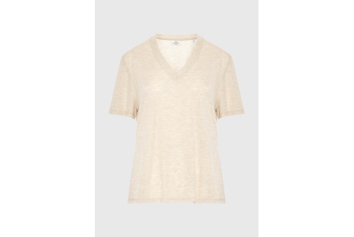 Funky Buddha Rib V-Neck T-Shirt Γυναικείο (FBL013-167-04-WARM-SAND)