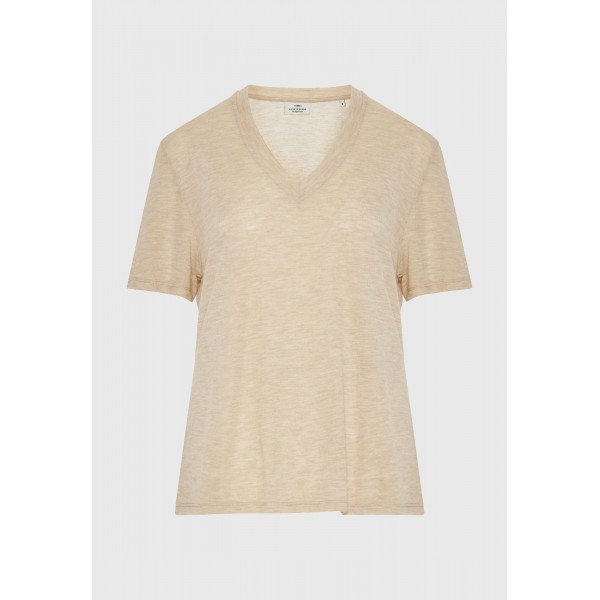 Funky Buddha Rib V-Neck T-Shirt Γυναικείο (FBL013-167-04-WARM-SAND)
