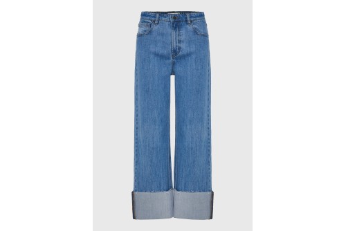 Funky Buddha Turn-Up Παντελόνι Τζιν Γυναικείο (FBL013-172-02-LT-BLUE)