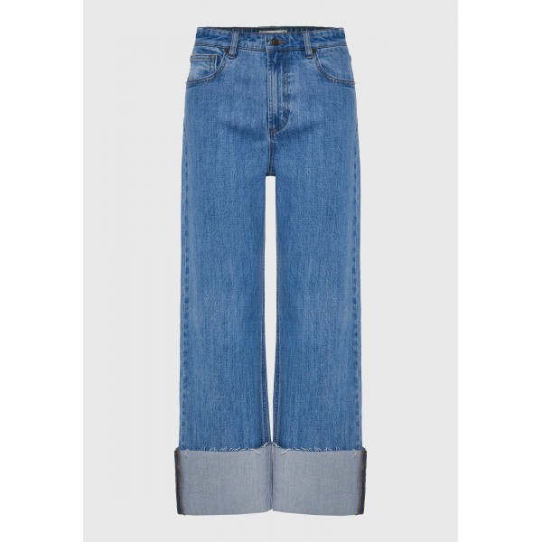 Funky Buddha Turn-Up Παντελόνι Τζιν Γυναικείο (FBL013-172-02-LT-BLUE)