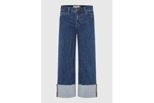Funky Buddha Turn-Up Παντελόνι Τζιν Γυναικείο (FBL013-172-02-MD-BLUE)