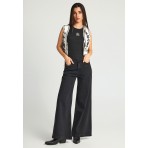 Funky Buddha Wide Leg Γυναικείο Παντελόνι Τζιν Μαύρο