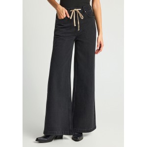 Funky Buddha Wide Leg Παντελόνι Τζιν Γυναικείο (FBL013-173-02-BLACK)