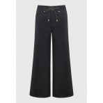 Funky Buddha Wide Leg Γυναικείο Παντελόνι Τζιν Μαύρο