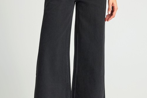Funky Buddha Wide Leg Παντελόνι Τζιν Γυναικείο (FBL013-173-02-BLACK)