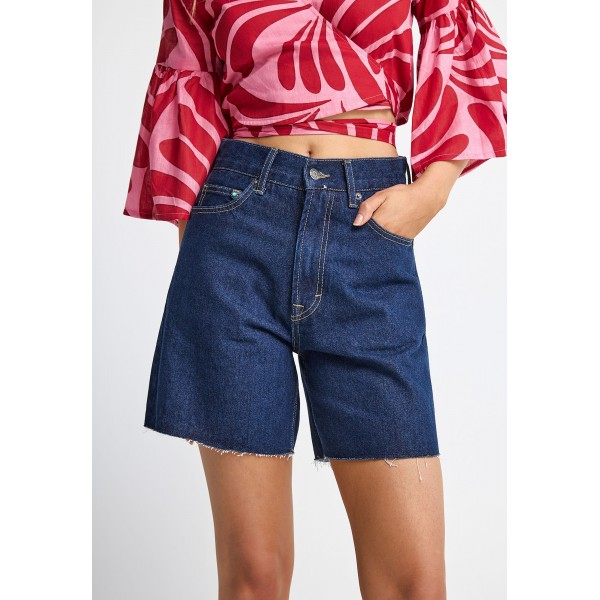 Funky Buddha Mid-Rise Σορτς Τζιν Γυναικείο (FBL013-173-03-DK-BLUE)