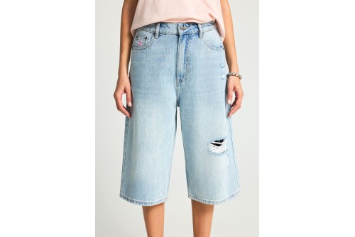 Funky Buddha Βερμούδα Τζιν Γυναικεία (FBL013-178-03-LT-BLUE)