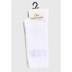 Funky Buddha Γυναικείες Ψηλές Κάλτσες Λευκές 1 Ζευγάρι