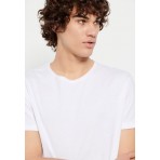 Funky Buddha Ανδρική Μπλούζα Με Κοντό Μανίκι Basic (FBM007-018-04-WHITE)