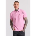Funky Buddha Ανδρικό Κοντομάνικο Polo T-Shirt Ροζ