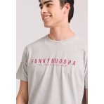 Funky Buddha Ανδρικό Κοντομάνικο T-Shirt Γκρι