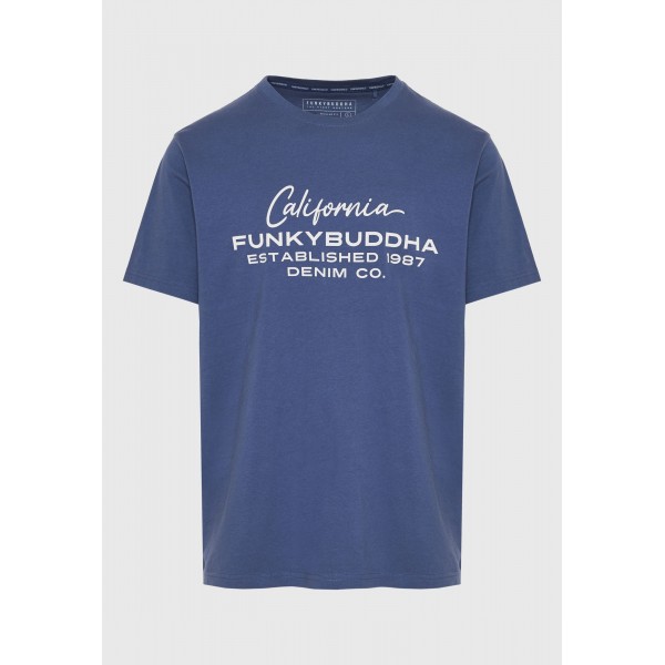Funky Buddha T-Shirt Ανδρικό (FBM009-017-04-INDIGO)