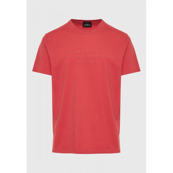 Funky Buddha T-Shirt Ανδρικό (FBM009-026-04-EARTH-RED)