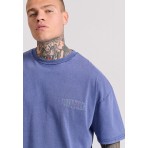Funky Buddha Ανδρικό Κοντομάνικο T-Shirt Μπλε Σκούρο