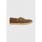 Funky Buddha Ανδρικά Suede Boat Sneakers Καφέ