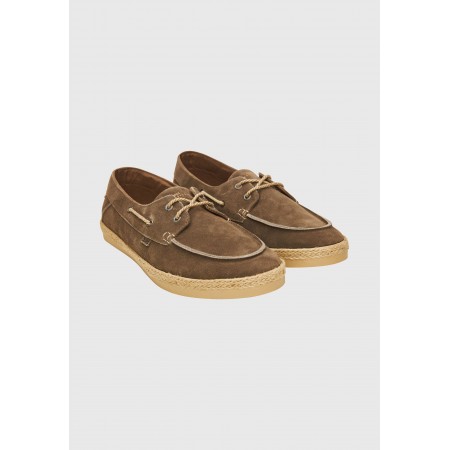 Funky Buddha Ανδρικά Suede Boat Sneakers Καφέ