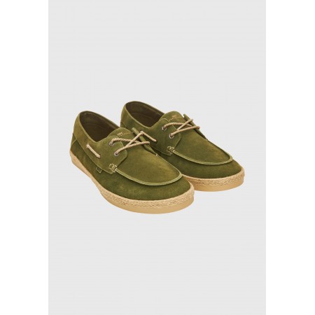 Funky Buddha Ανδρικά Suede Boat Sneakers Χακί