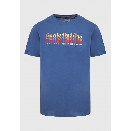 Funky Buddha Ανδρικό Κοντομάνικο T-Shirt Μπλε