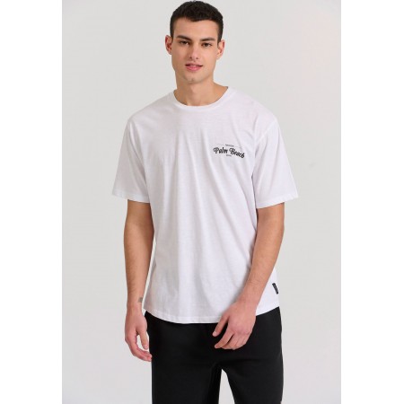 Funky Buddha Tropical Print Ανδρικό Κοντομάνικο T-Shirt Λευκό