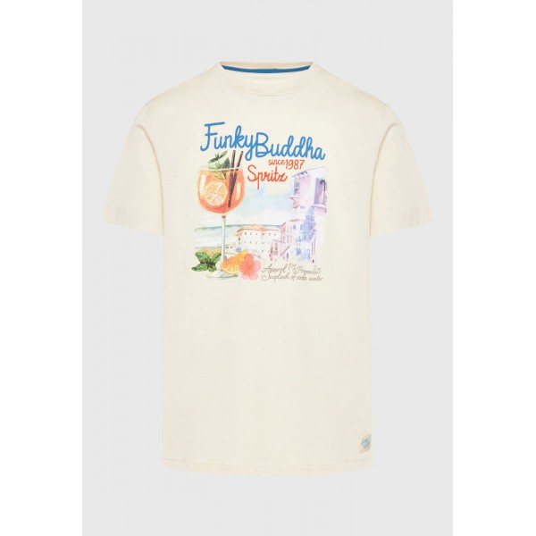 Funky Buddha T-Shirt Ανδρικό (FBM009-086-04-CREAM)