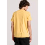Funky Buddha Vintage Coctail Ανδρικό Κοντομάνικο T-Shirt Κίτρινο