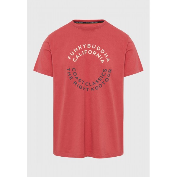 Funky Buddha T-Shirt Ανδρικό (FBM009-089-04-EARTH-RED)