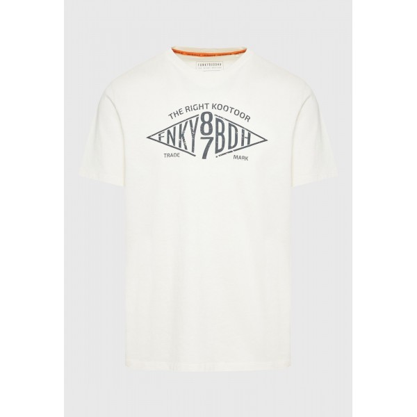 Funky Buddha T-Shirt Ανδρικό (FBM009-098-04-OFF-WHITE)