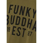 Funky Buddha Ανδρική Μπλούζα Κοντό Μανίκι Με Τύπωμα (FBM009-099-04-KHAKI)