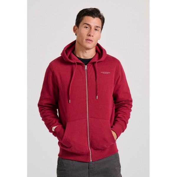 Funky Buddha Ανδρική Ζακέτα Φούτερ Με Κουκούλα (FBM010-001-06-CRANBERRY)