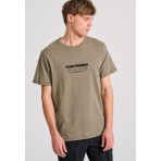 Funky Buddha Ανδρική Μπλούζα Κοντομάνικη Λαδί