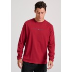 Funky Buddha Ανδρική Μακρυμάνικη Μπλούζα Κόκκινη