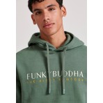 Funky Buddha Ανδρικό Φούτερ με Κουκούλα Πράσινο