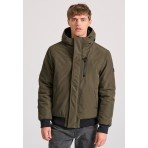 Funky Buddha Ανδρικό Bomber Μπουφάν με Κουκούλα Χακί