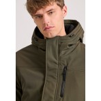 Funky Buddha Ανδρικό Bomber Μπουφάν με Κουκούλα Χακί