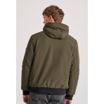 Funky Buddha Ανδρικό Bomber Μπουφάν με Κουκούλα Χακί