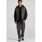 Funky Buddha Ανδρικό Αμάνικο Μπουφάν με Κουκούλα Χακί