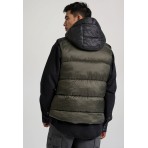 Funky Buddha Ανδρικό Αμάνικο Μπουφάν με Κουκούλα Χακί